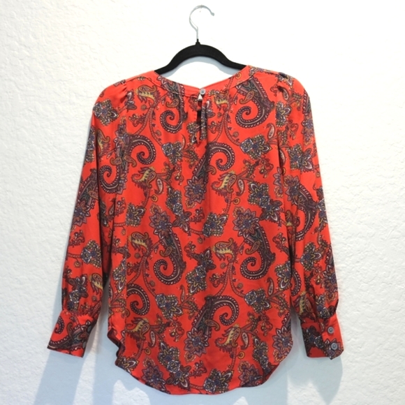 LOFT Petite Red Paisley Blouse *Fits XSP and SP - Picture 2 of 7